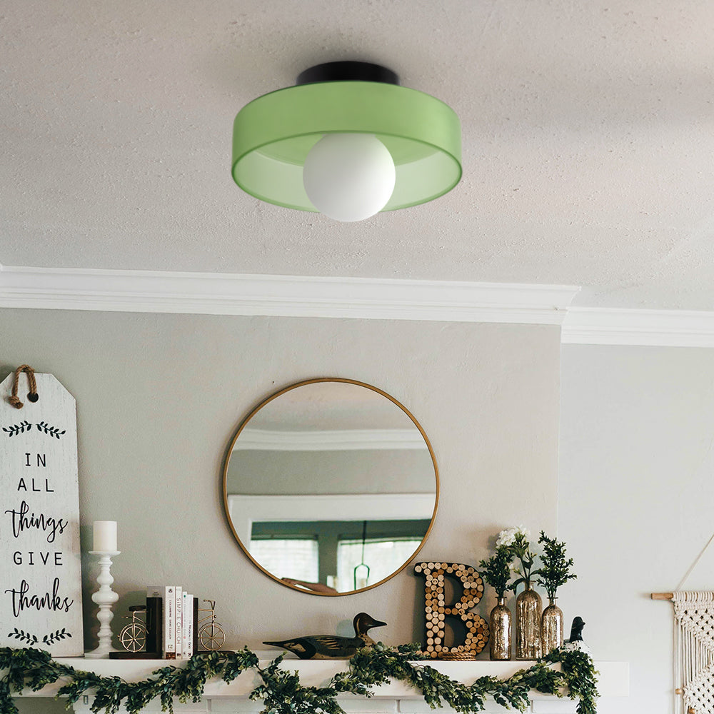 Levara - Modern Round Ceiling Light with Glass Shade
