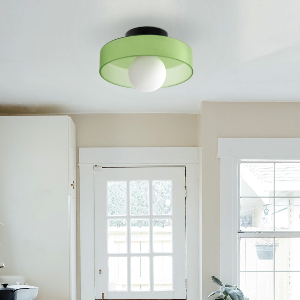 Levara - Modern Round Ceiling Light with Glass Shade