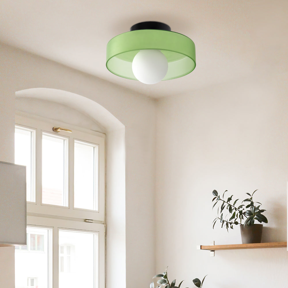 Levara - Modern Round Ceiling Light with Glass Shade