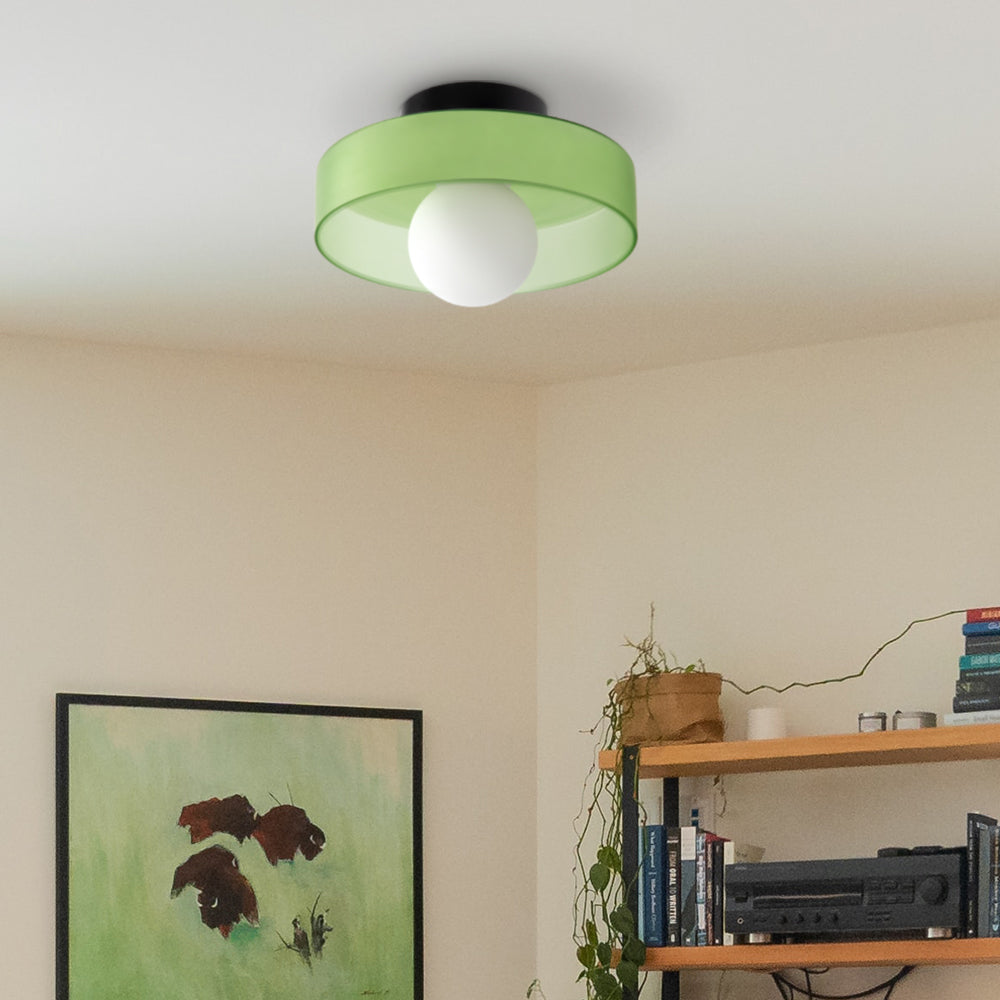 Levara - Modern Round Ceiling Light with Glass Shade