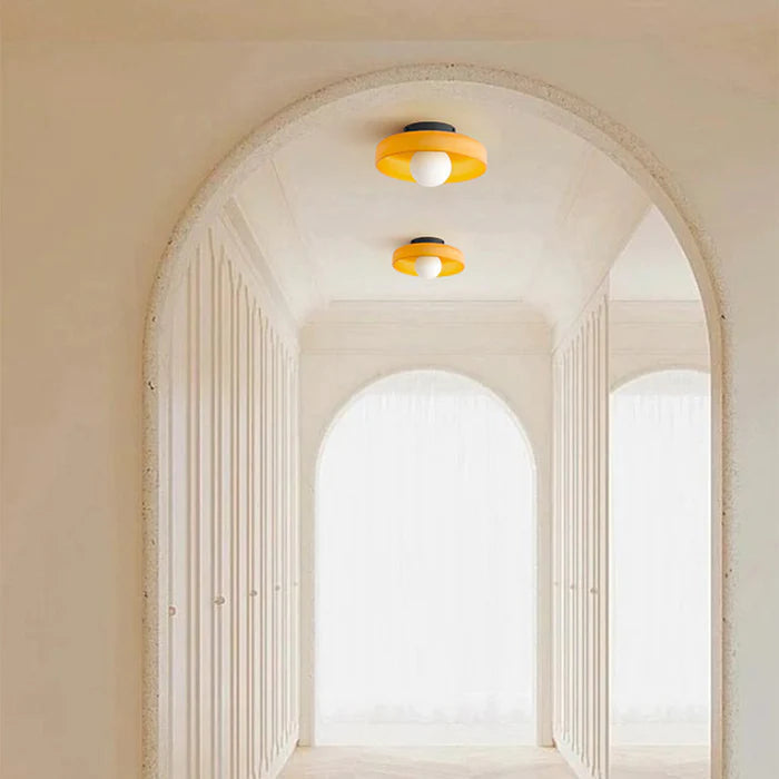 Levara - Modern Round Ceiling Light with Glass Shade