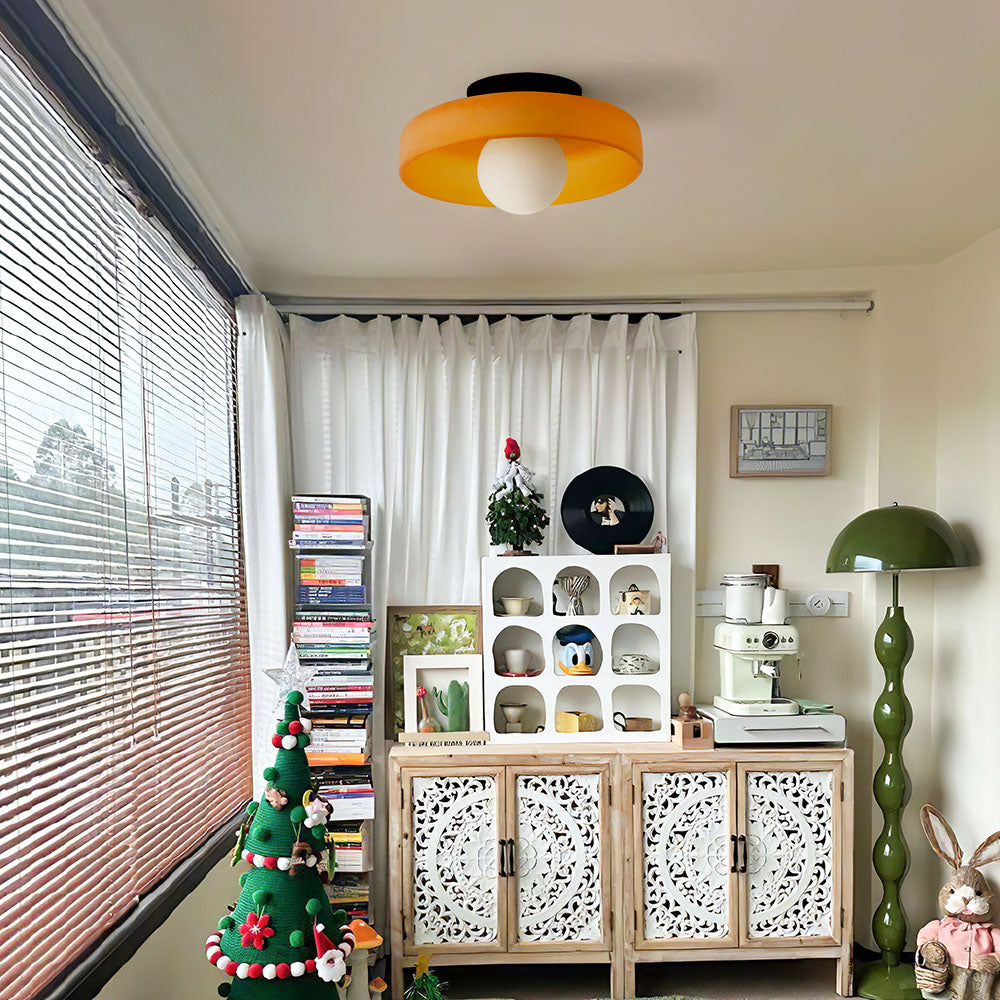 Levara - Modern Round Ceiling Light with Glass Shade