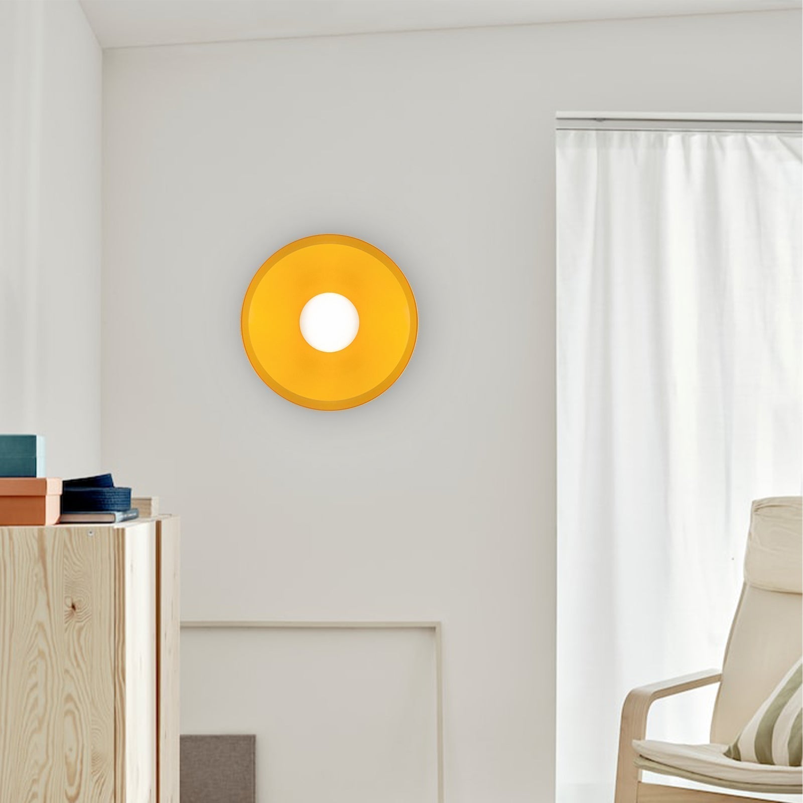 Levara - Modern Round Ceiling Light with Glass Shade