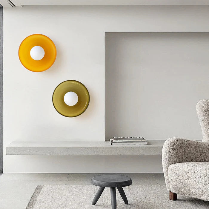 Levara - Modern Round Ceiling Light with Glass Shade