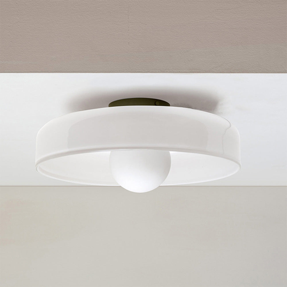 Levara - Modern Round Ceiling Light with Glass Shade