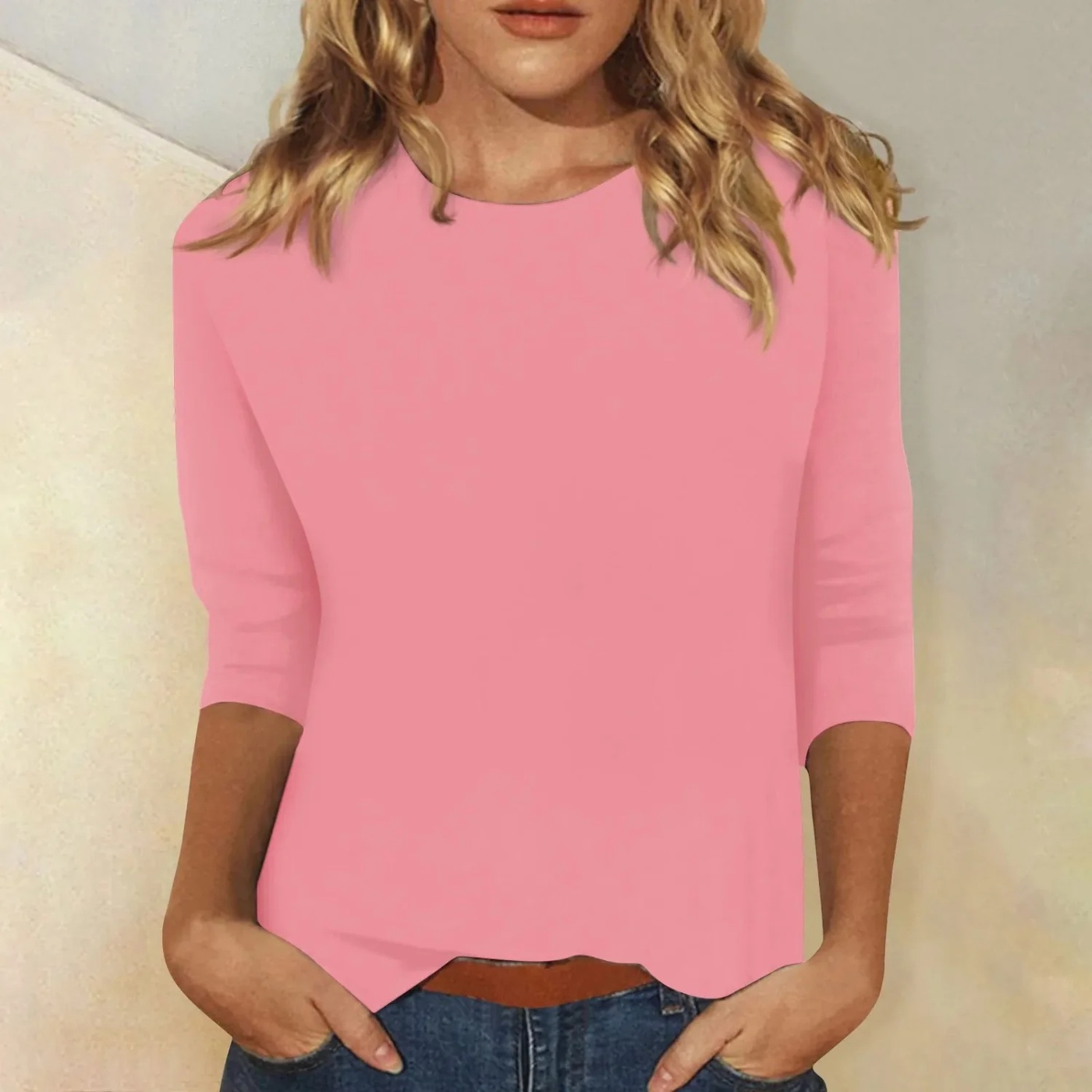 Nore – Basic Top met Driekwartsmouwen