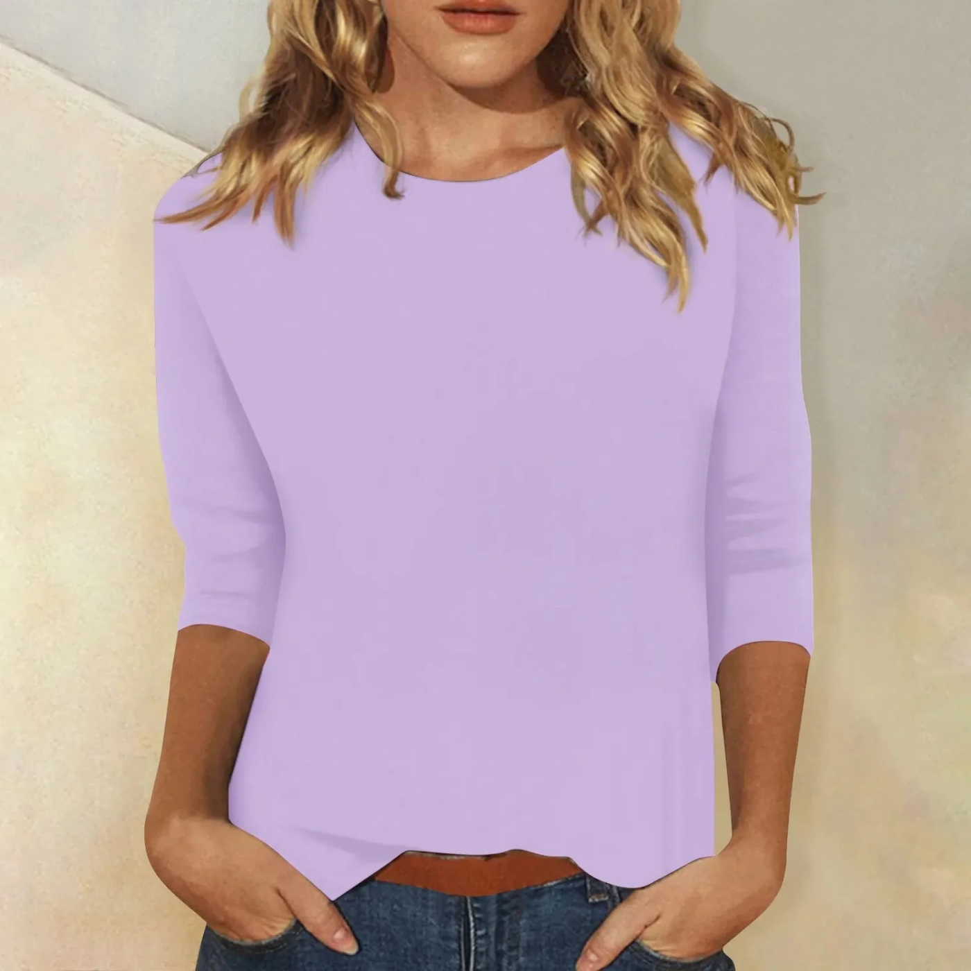 Nore – Basic Top met Driekwartsmouwen