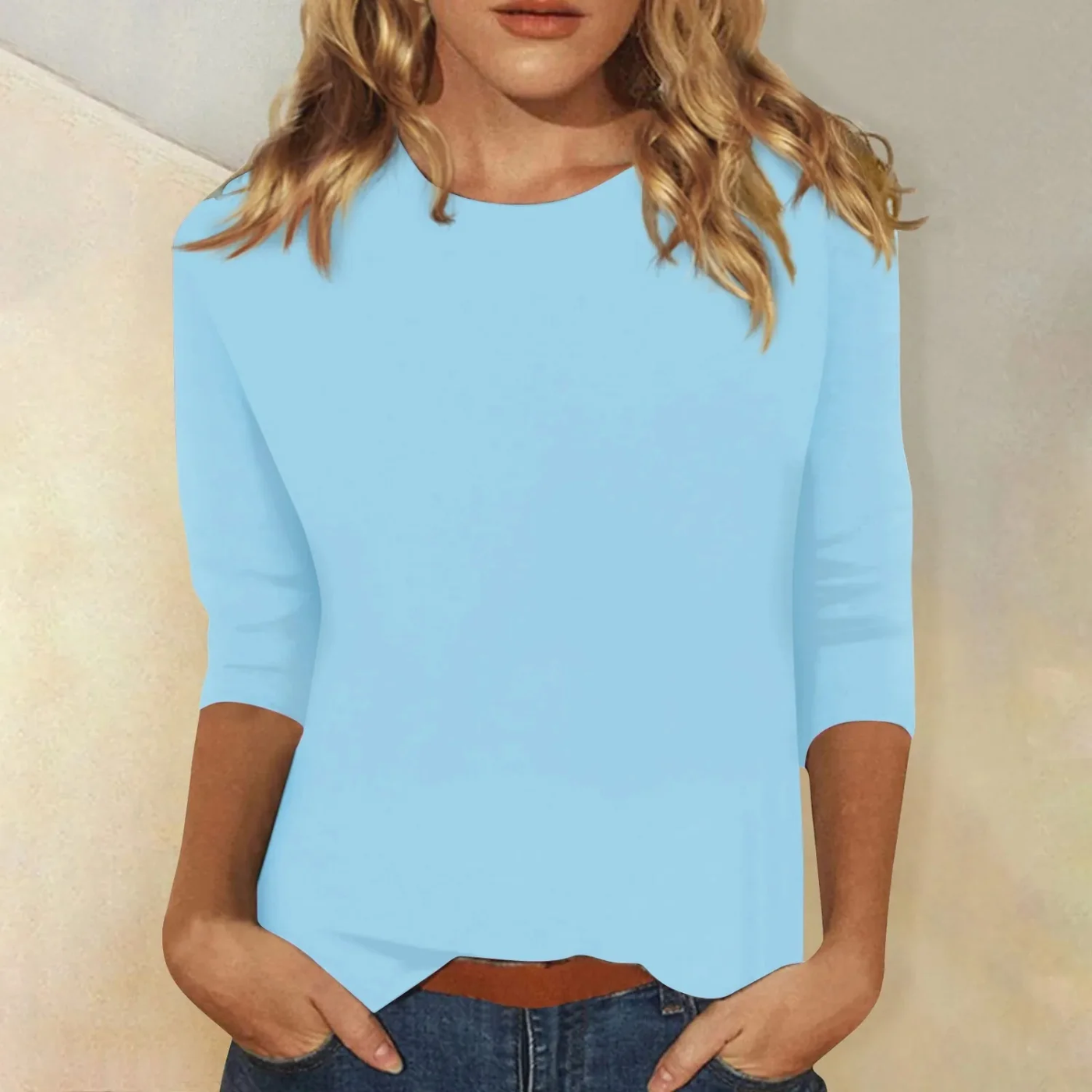 Nore – Basic Top met Driekwartsmouwen