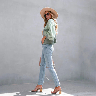 Melanie - Casual Puff-mouw Jas voor Vrouwen