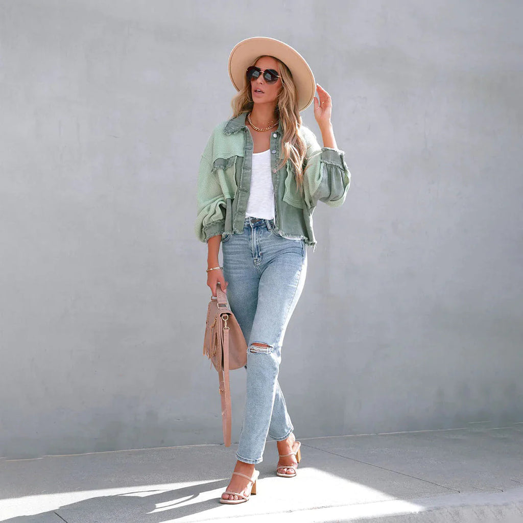 Melanie - Casual Puff-mouw Jas voor Vrouwen