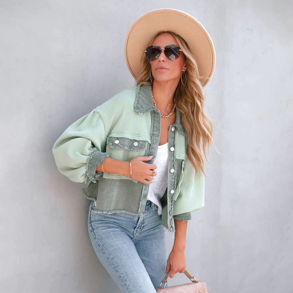 Melanie - Casual Puff-mouw Jas voor Vrouwen