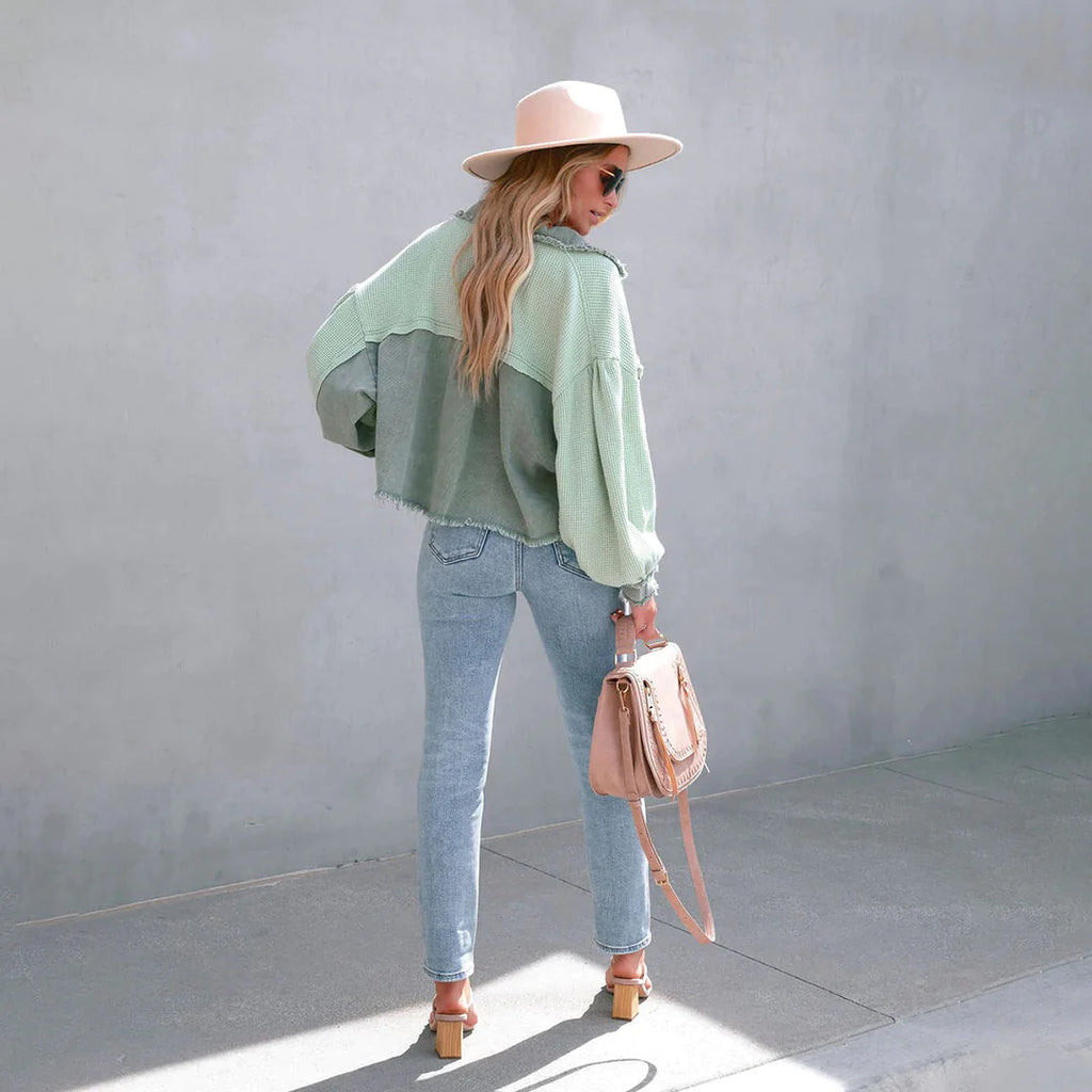 Melanie - Casual Puff-mouw Jas voor Vrouwen