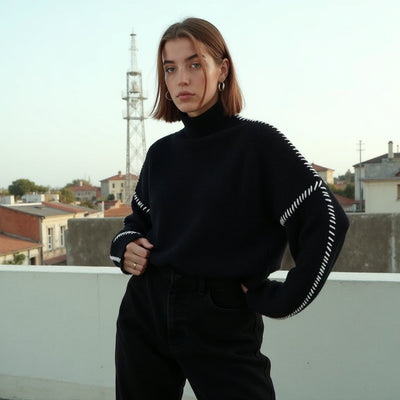 Irene - Pullover with contrast stitching