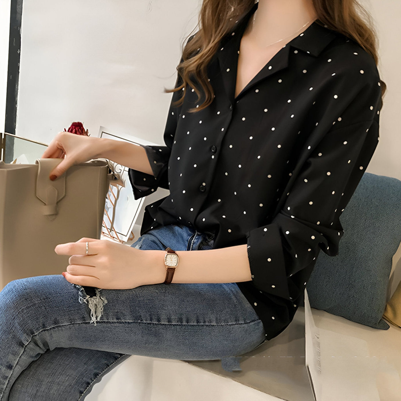 Clivia - Blouse met Stippen