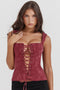 Germana - Merlot Lace-Up Corset Top