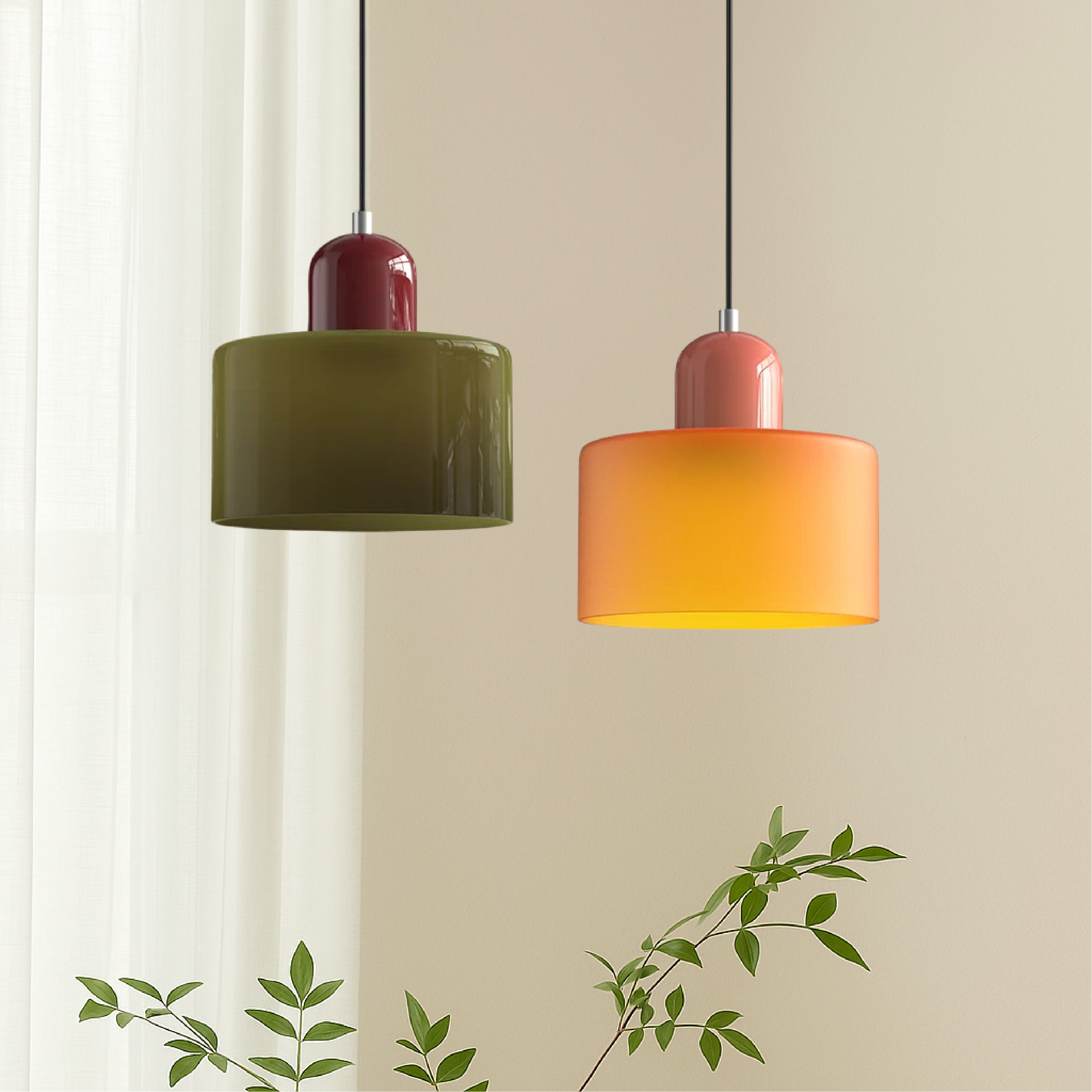 Niora – Cylindrical Glass Pendant Light