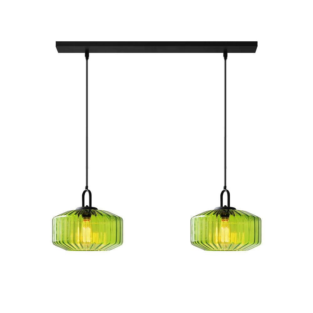 Minda - Mid Century Striped Glass Pendant Light