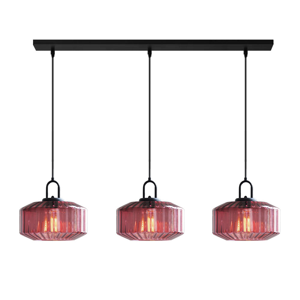 Minda - Mid Century Striped Glass Pendant Light