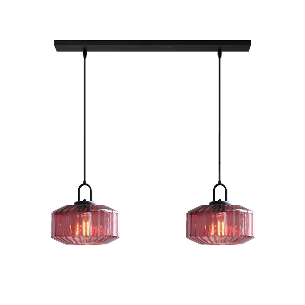 Minda - Mid Century Striped Glass Pendant Light