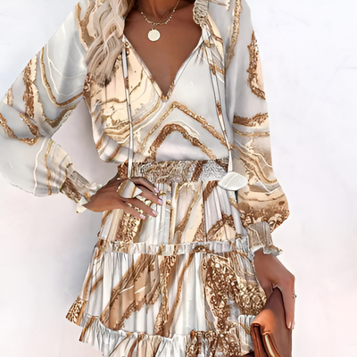 Imani - Bloemen Chiffon Minijurk