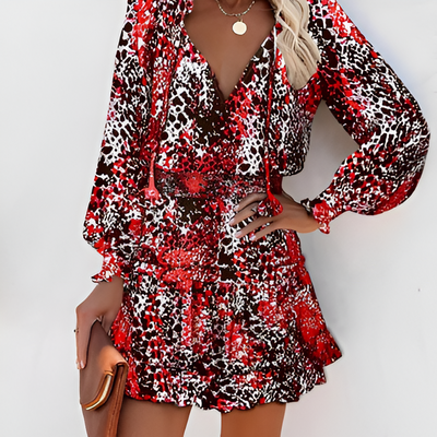 Imani - Bloemen Chiffon Minijurk