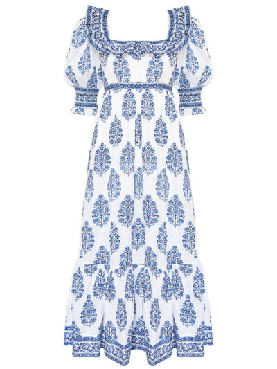 Balina - Blauw zomerjurkje met print