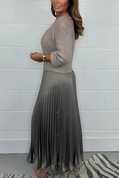 Eva | Long Sweater with Pleated Skirt