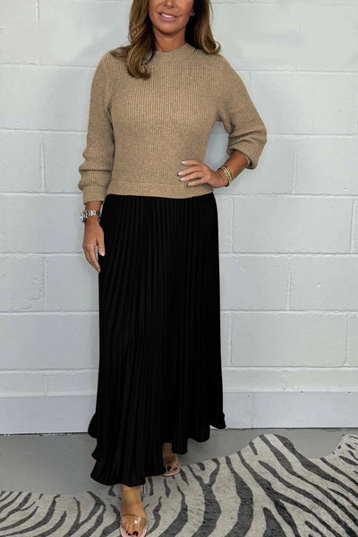 Eva | Long Sweater with Pleated Skirt