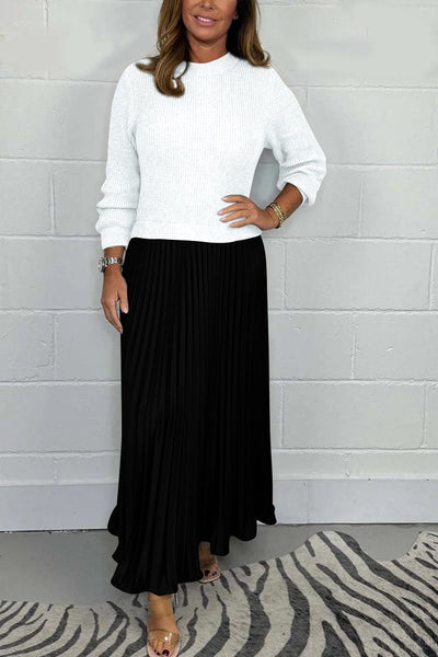 Eva | Long Sweater with Pleated Skirt
