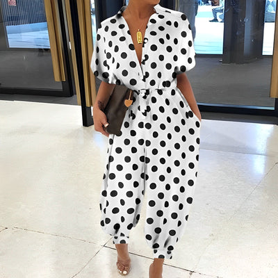 Brigitta - Korte Mouw Losvallende Jumpsuit