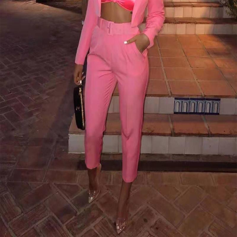 Emilia - Belted high-waisted trousers