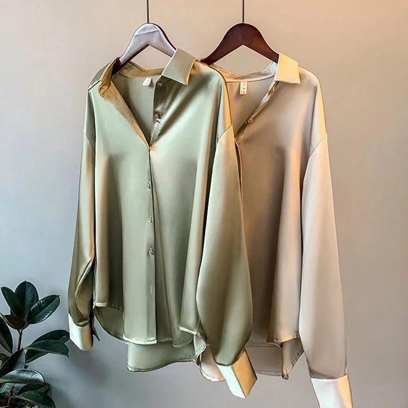 Sophie | Satijnen damesblouse