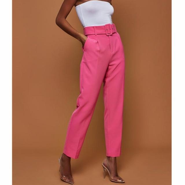 Emilia - Belted high-waisted trousers