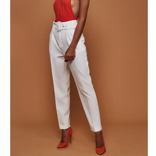 Emilia - Belted high-waisted trousers