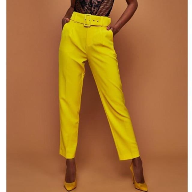 Emilia - Belted high-waisted trousers