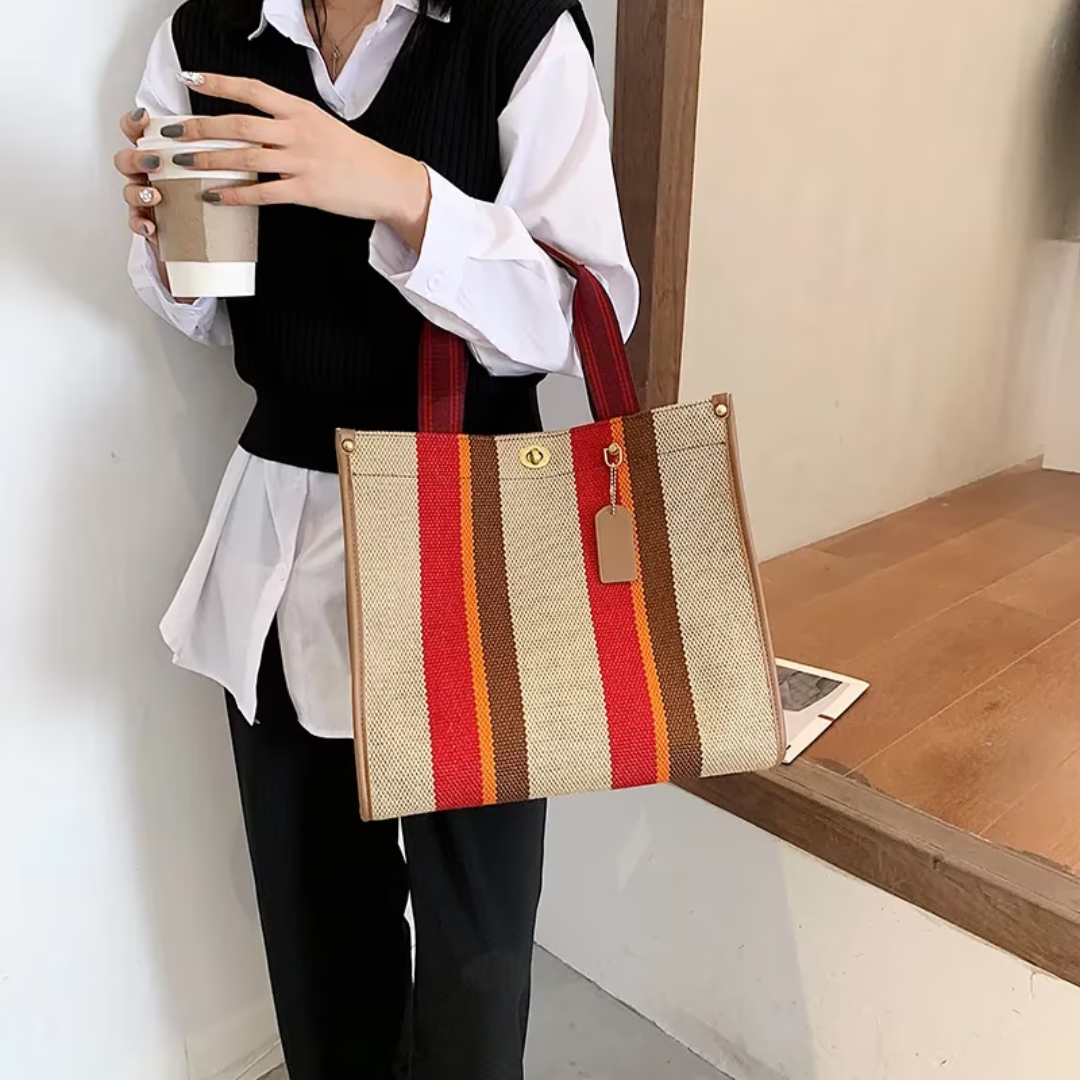 Ivy - Striped Tote Bag for Women - Stylish &amp; Versatile 