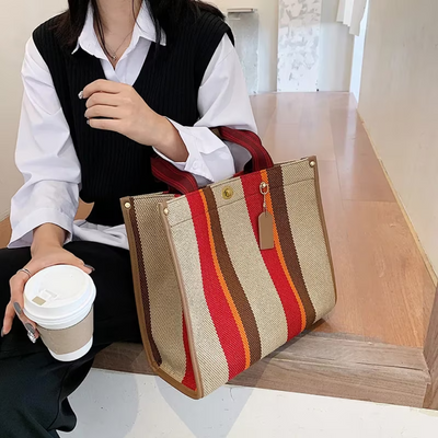 Ivy - Striped Tote Bag for Women - Stylish &amp; Versatile 