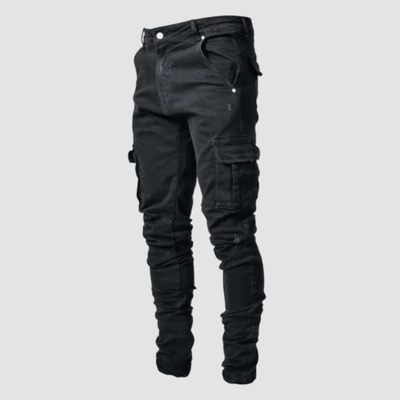 Rico – Denim Cargobroek met Slanke Pasvorm