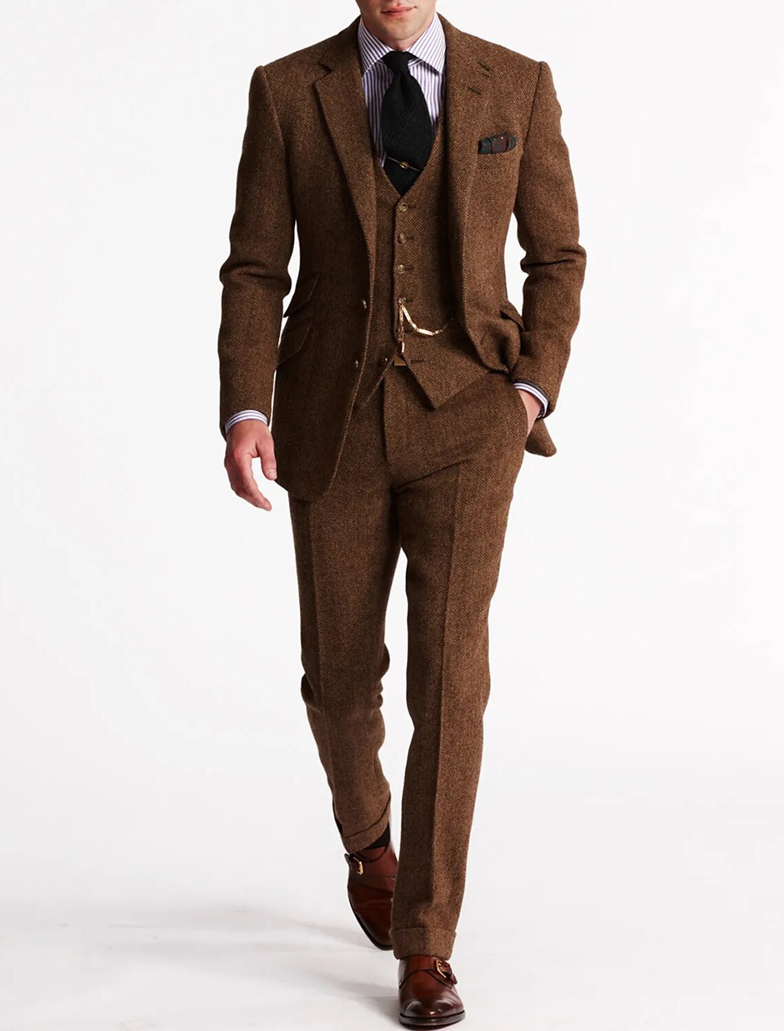 Tweed heren smokings, driedelig en klassiek