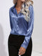 Saga - Chique Herfst Elegante Satijnen Blouse voor Dames