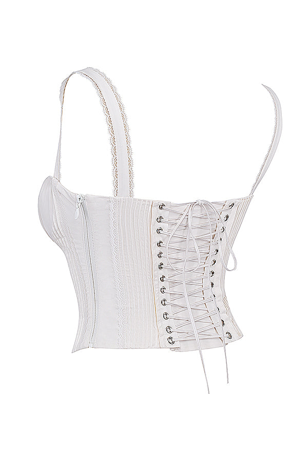 Helisara - White Lace Corset with Romantic Details