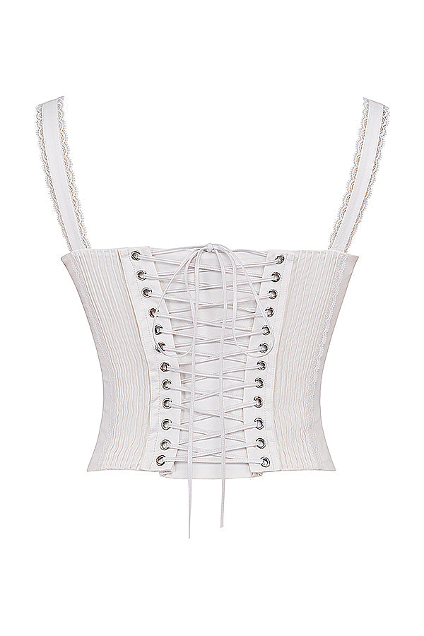 Helisara - White Lace Corset with Romantic Details