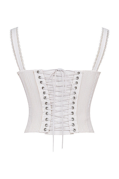 Helisara - White Lace Corset with Romantic Details