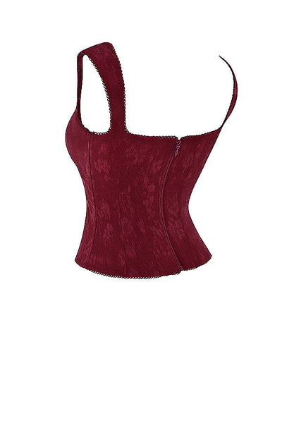 Germana - Merlot Lace-Up Corset Top