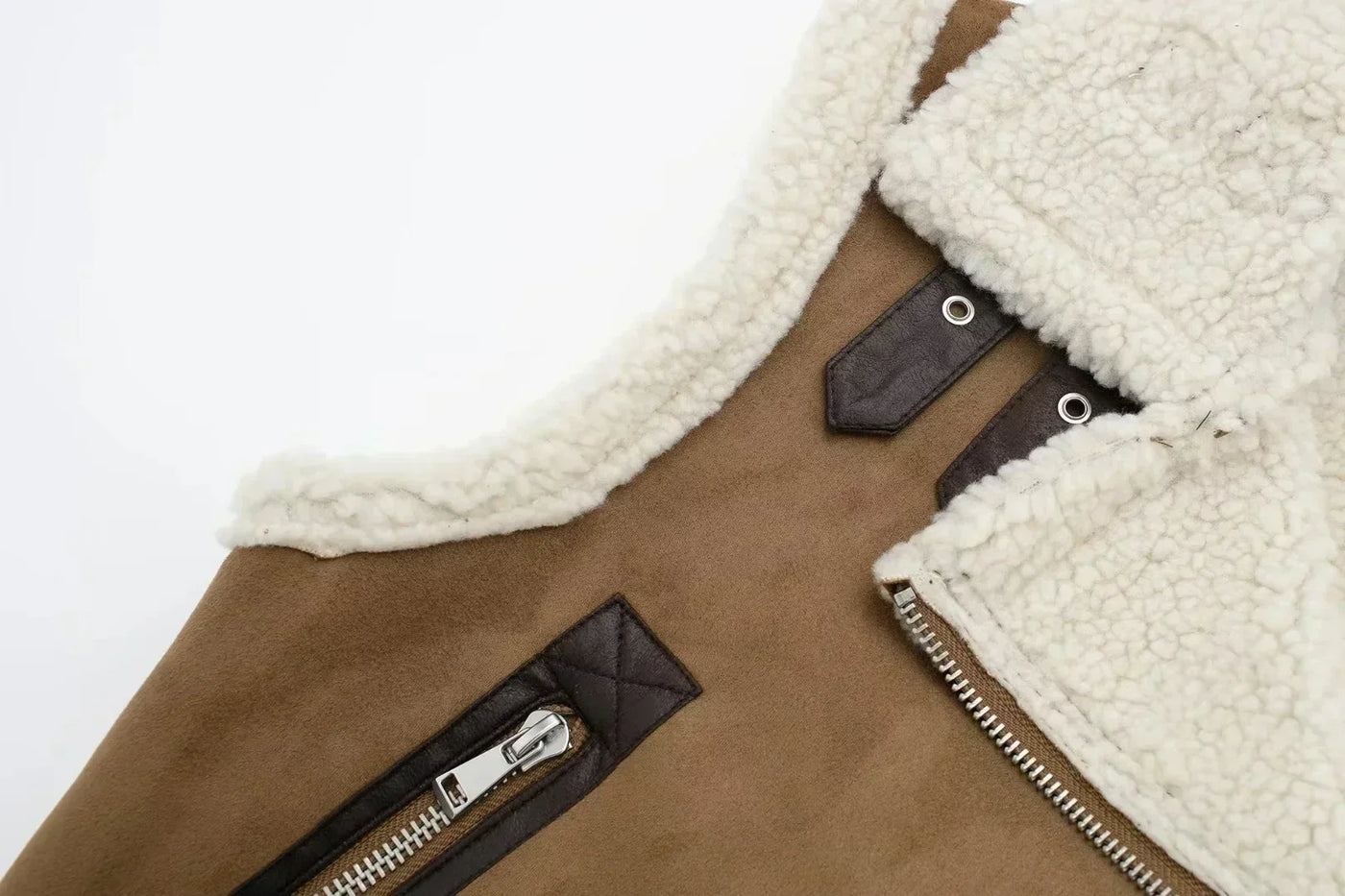 Asymmetrisch vest met rits voor dames