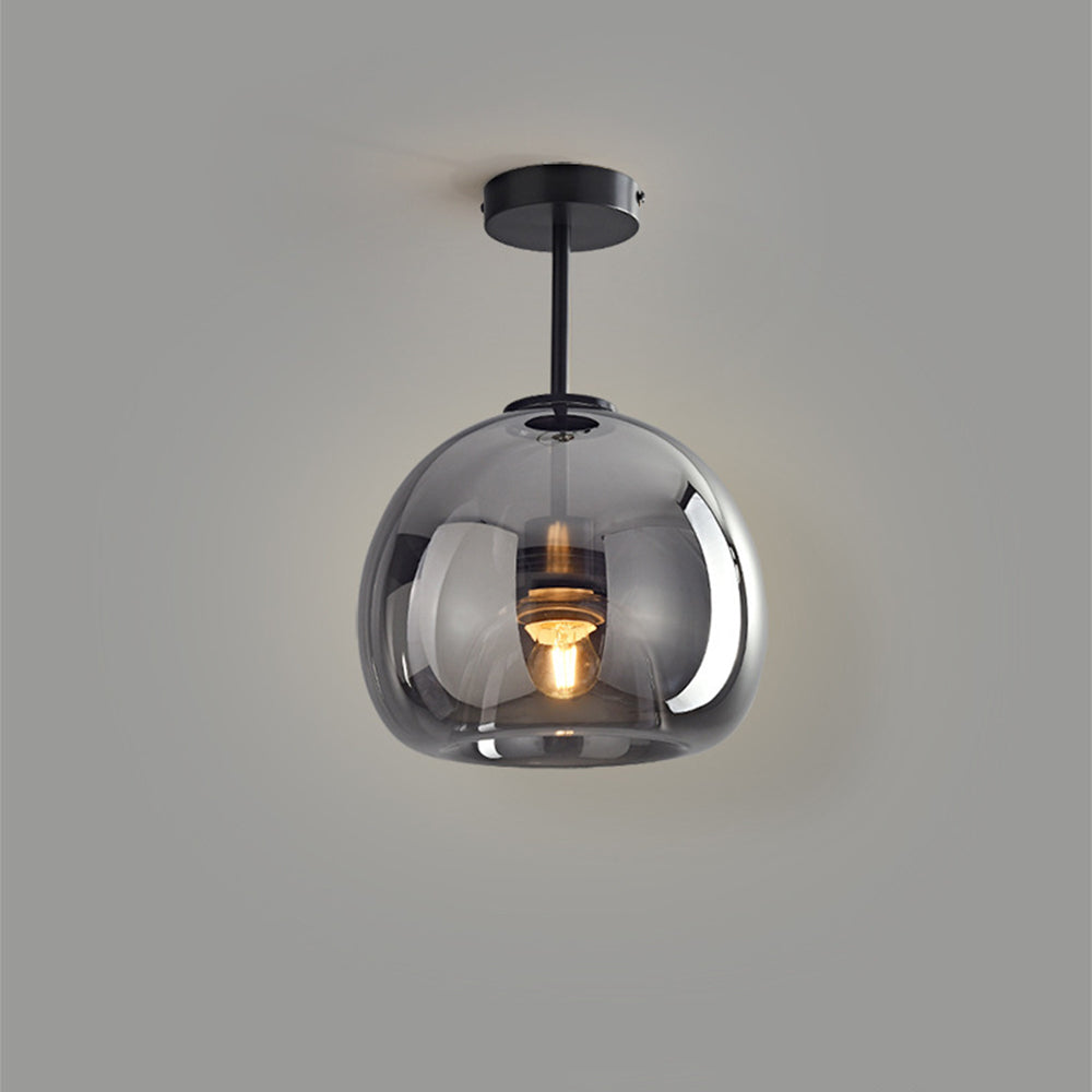Meliora - Tinted Glass Bowl Semi Flush Ceiling Light