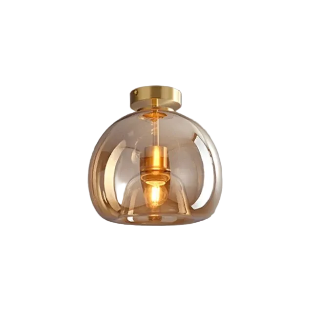 Meliora - Tinted Glass Bowl Semi Flush Ceiling Light