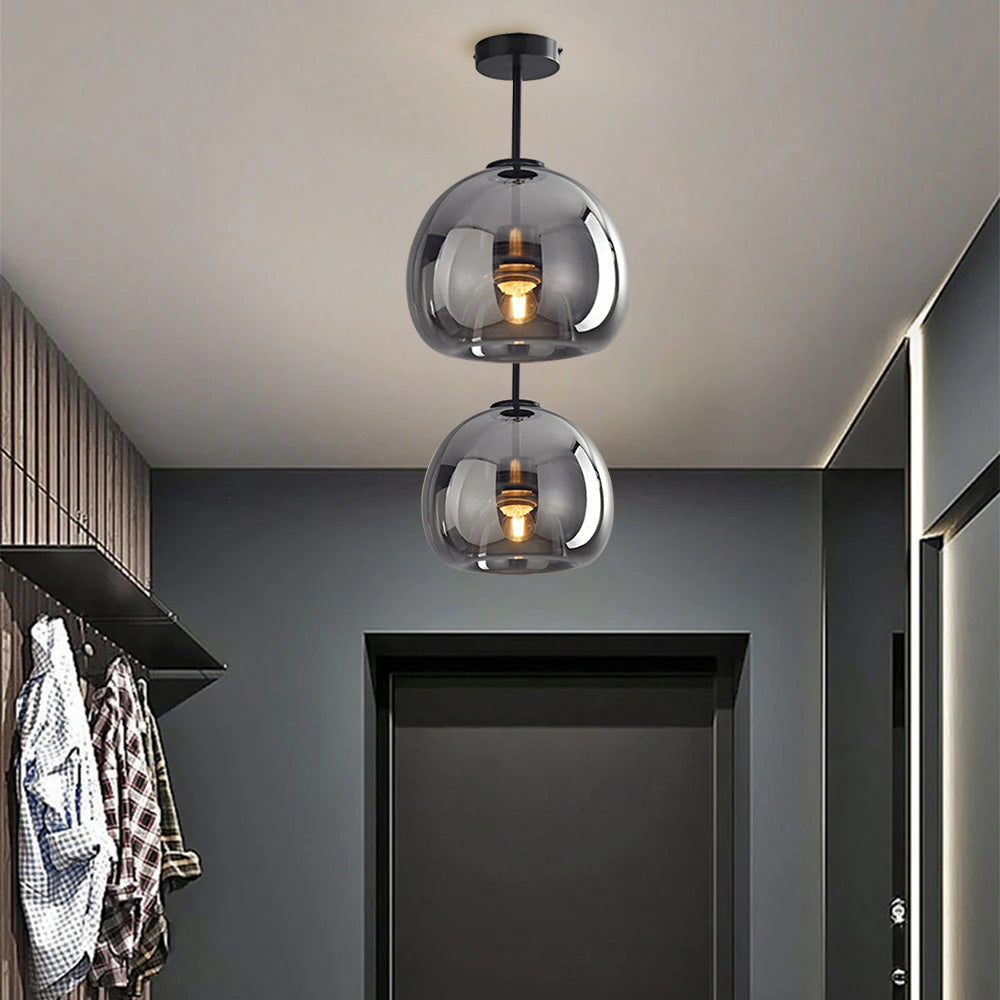 Meliora - Tinted Glass Bowl Semi Flush Ceiling Light