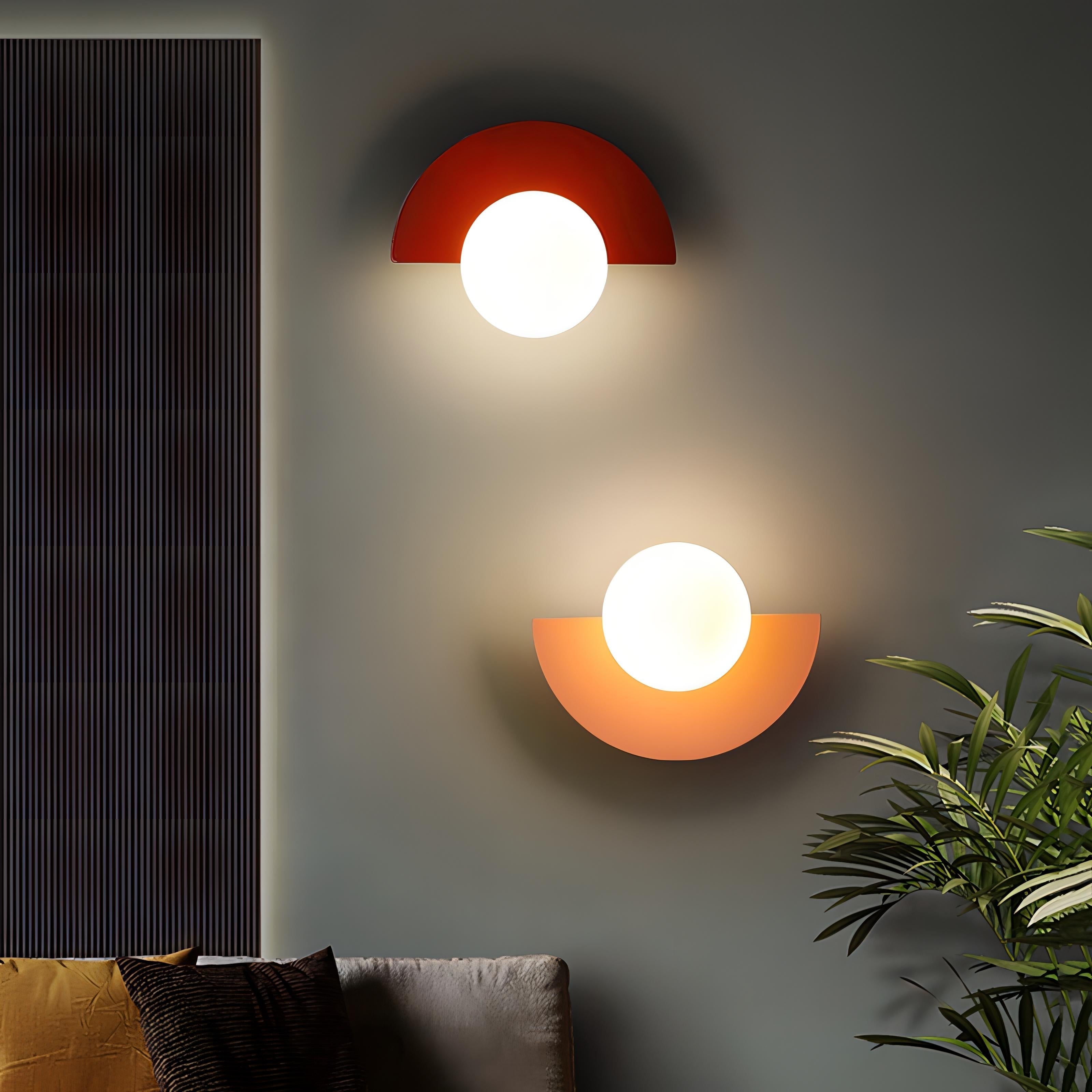 Naorena – Semicircle Wall Light With Round Shade
