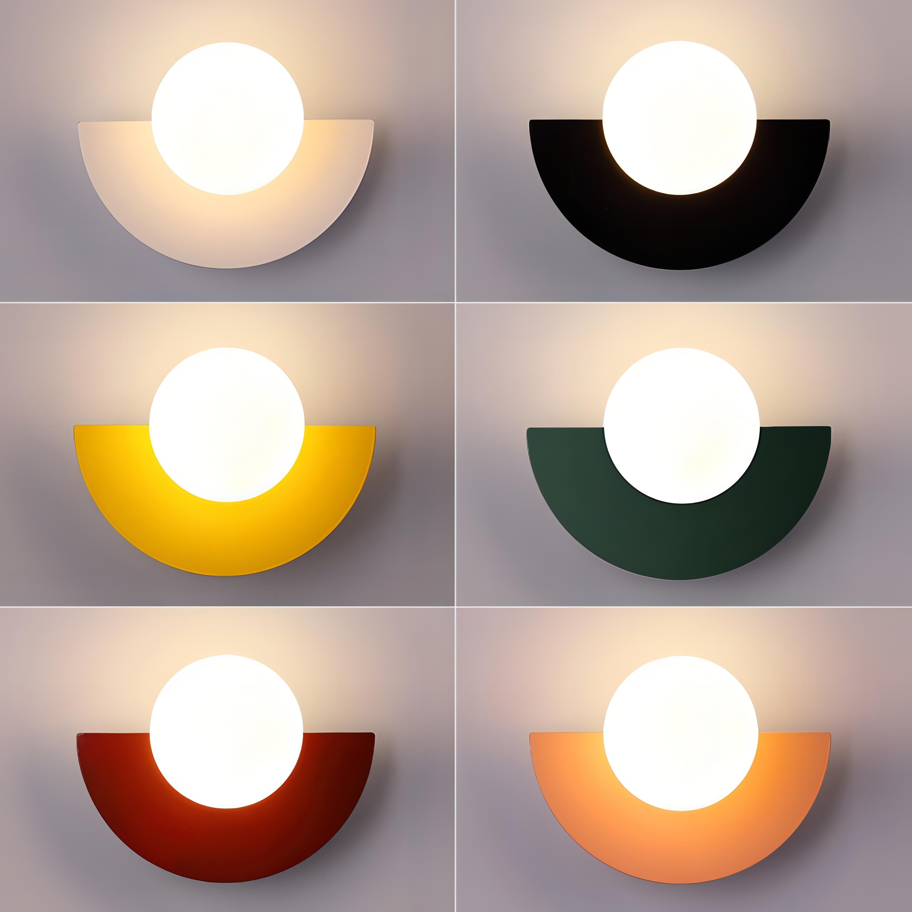 Naorena – Semicircle Wall Light With Round Shade